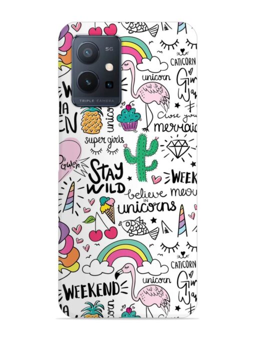 Unicorn Ice Cream Snap Case for Vivo T1 (5G) Zapvi