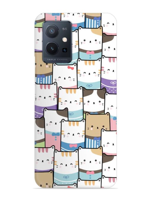 Cute Adorable Cat Snap Case for Vivo T1 (5G)