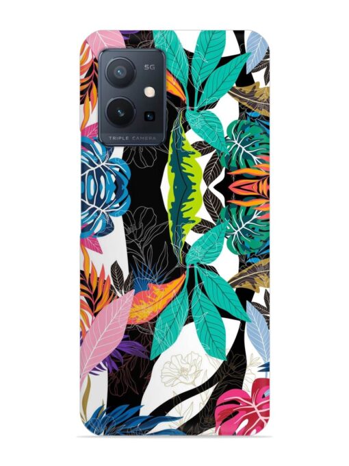 Floral Pattern Bright Snap Case for Vivo T1 (5G) Zapvi