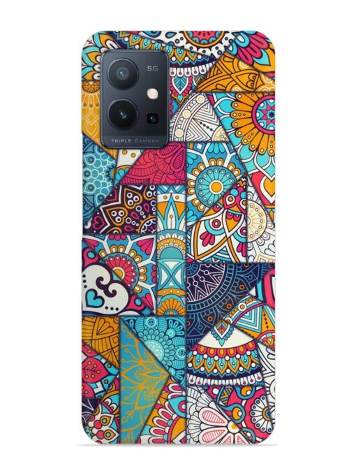 Patchwork Pattern Vintage Snap Case for Vivo T1 (5G)