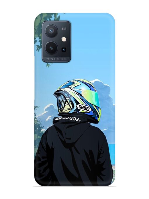 Rider With Helmet Snap Case for Vivo T1 (5G) Zapvi