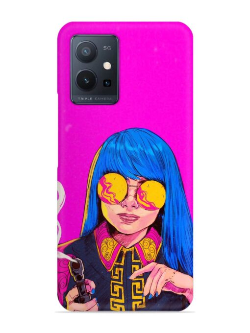 Aesthetic Anime Girl Snap Case for Vivo T1 (5G) Zapvi