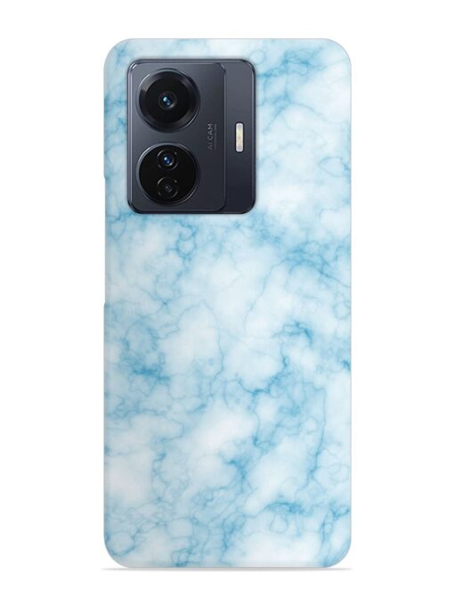 Blue White Natural Marble Snap Case for Vivo T1 Pro (5G)