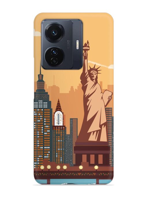 New York Statue Of Liberty Architectural Scenery Snap Case for Vivo T1 Pro (5G)