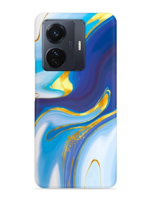 Watercolor Background With Golden Foil Snap Case for Vivo T1 Pro (5G) Zapvi