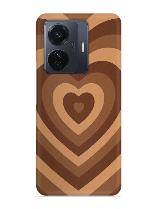 Brown Heart Snap Case for Vivo T1 Pro (5G) Zapvi