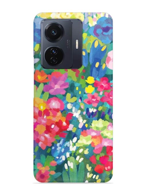 Watercolor Flower Art Snap Case for Vivo T1 Pro (5G)