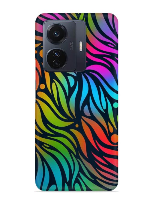 Abstract Leaf Design Snap Case for Vivo T1 Pro (5G)