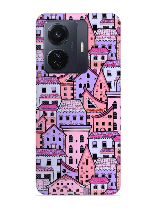 Seamless Pattern Houses Snap Case for Vivo T1 Pro (5G) Zapvi