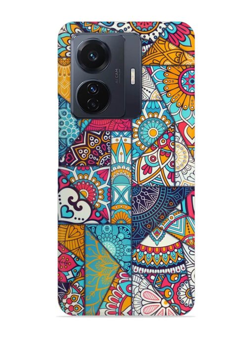 Patchwork Pattern Vintage Snap Case for Vivo T1 Pro (5G)