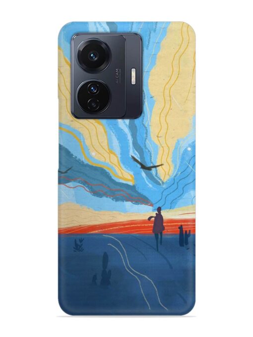 Minimal Abstract Landscape Snap Case for Vivo T1 Pro (5G) Zapvi