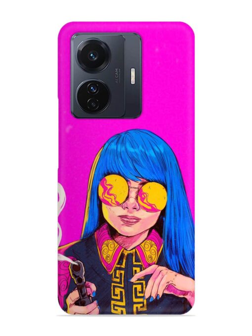 Aesthetic Anime Girl Snap Case for Vivo T1 Pro (5G)