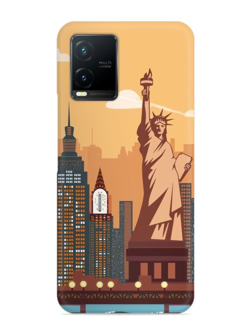 New York Statue Of Liberty Architectural Scenery Snap Case for Vivo T1X Zapvi