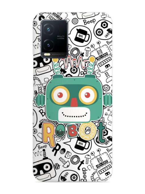 Robot Modern Seamless Pattern Snap Case for Vivo T1X Zapvi