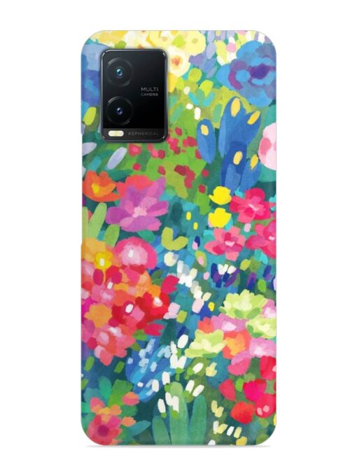 Watercolor Flower Art Snap Case for Vivo T1X Zapvi