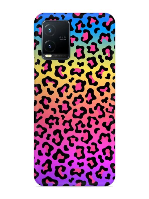 Neon Rainbow Colored Snap Case for Vivo T1X Zapvi