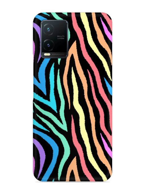 Colorful Abstract Zebra Snap Case for Vivo T1X Zapvi