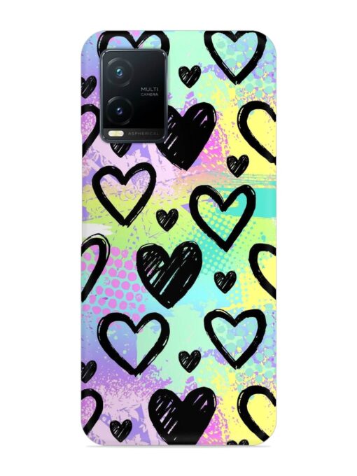 Bright Pattern Hearts Snap Case for Vivo T1X