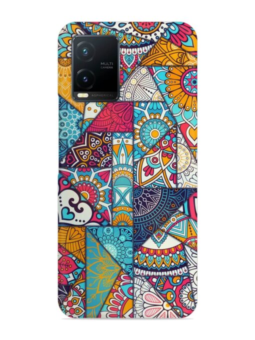 Patchwork Pattern Vintage Snap Case for Vivo T1X Zapvi