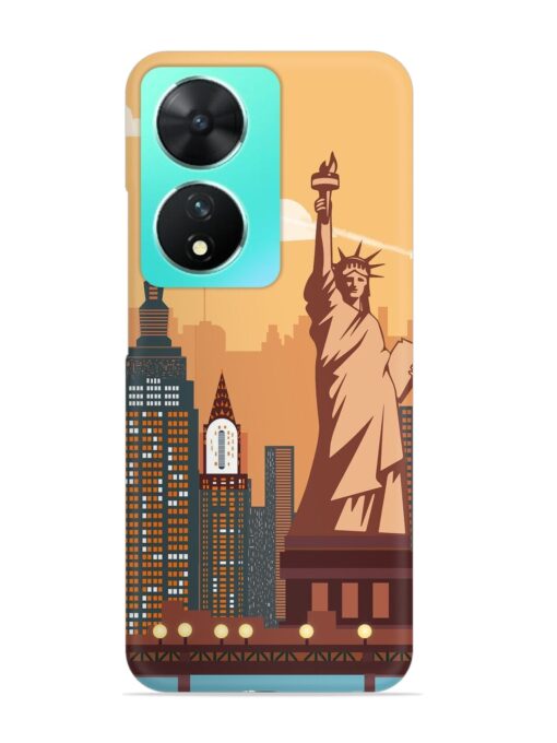 New York Statue Of Liberty Architectural Scenery Snap Case for Vivo T2 (5G)