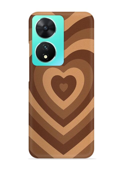 Brown Heart Snap Case for Vivo T2 (5G) Zapvi