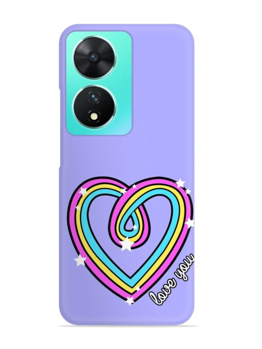 Colorful Rainbow Heart Snap Case for Vivo T2 (5G)