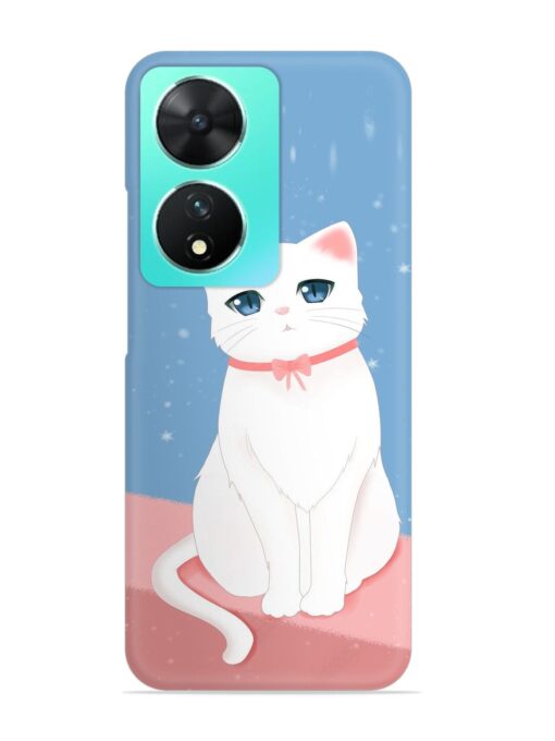 Cute White Cat Snap Case for Vivo T2 (5G)