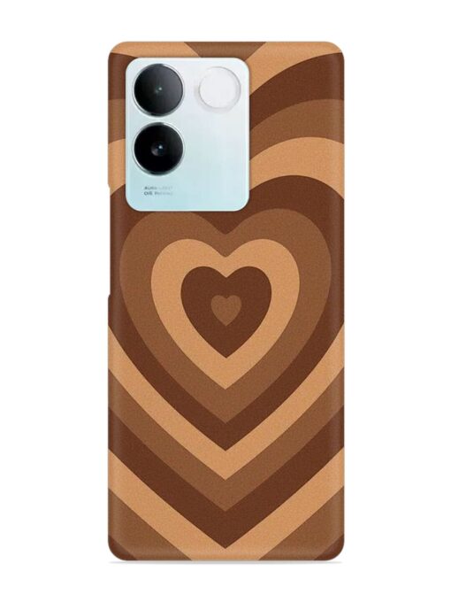 Brown Heart Snap Case for Vivo T2 Pro (5G) Zapvi