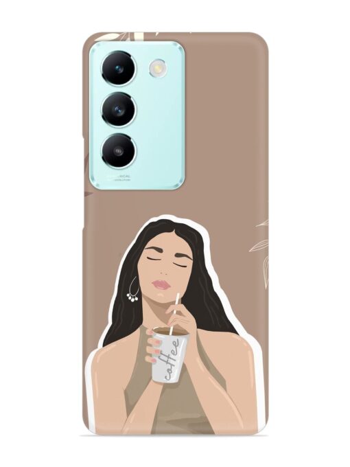 Girl With Coffee Snap Case for Vivo T3 (5G) Zapvi