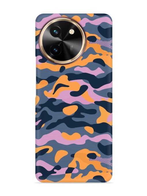 Camouflage Army Military English Orange Art Snap Case for Vivo T3X (5G) Zapvi