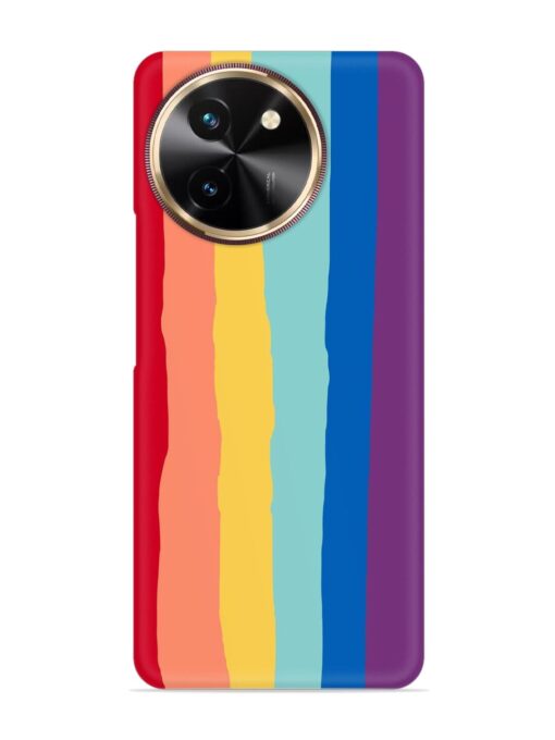 Rainbow Genuine Liquid Snap Case for Vivo T3X (5G) Zapvi