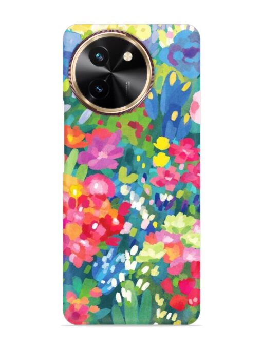 Watercolor Flower Art Snap Case for Vivo T3X (5G) Zapvi