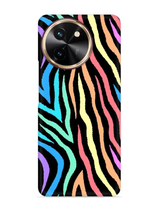 Colorful Abstract Zebra Snap Case for Vivo T3X (5G) Zapvi