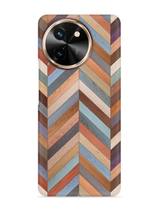 Seamless Wood Parquet Snap Case for Vivo T3X (5G) Zapvi