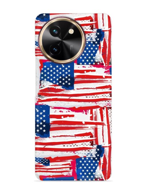 Usa Flag Seamless Snap Case for Vivo T3X (5G) Zapvi