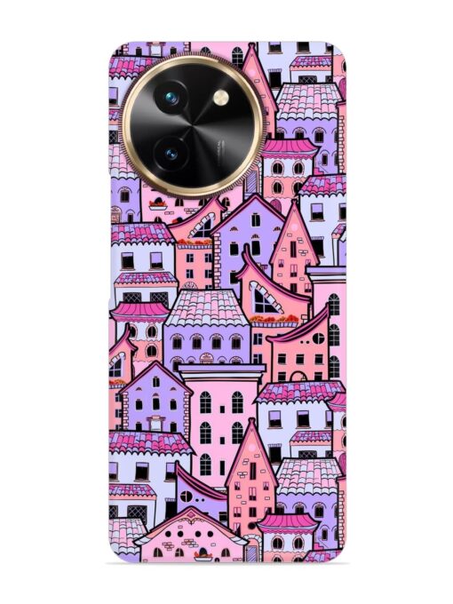 Seamless Pattern Houses Snap Case for Vivo T3X (5G)