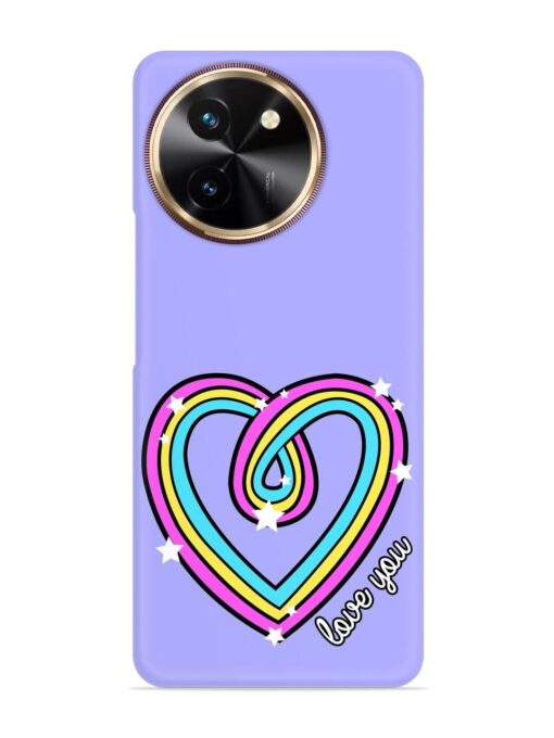 Colorful Rainbow Heart Snap Case for Vivo T3X (5G) Zapvi