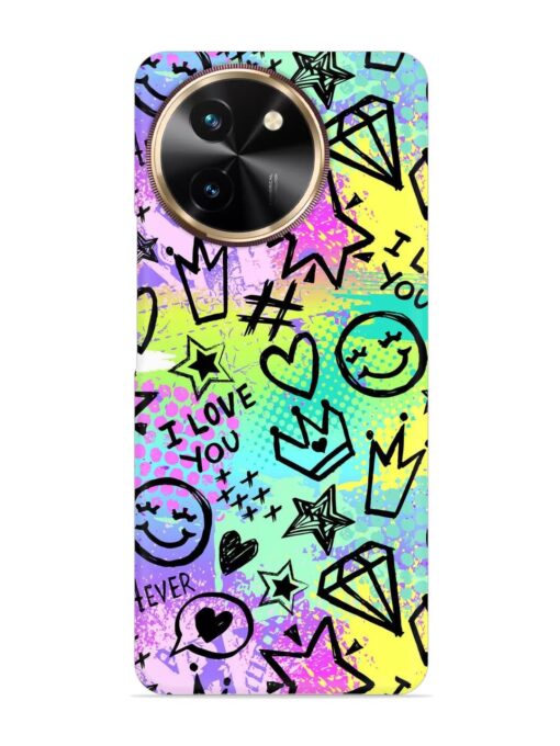 Bright Seamless Pattern Snap Case for Vivo T3X (5G)