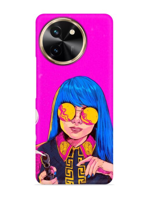 Aesthetic Anime Girl Snap Case for Vivo T3X (5G)