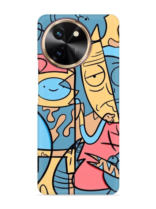 Silly Face Doodle Snap Case for Vivo T3X (5G) Zapvi