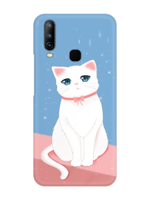 Cute White Cat Snap Case for Vivo U10 Zapvi