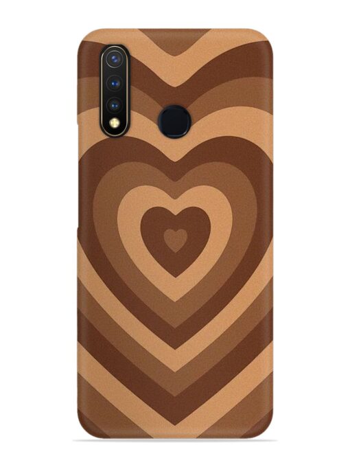 Brown Heart Snap Case for Vivo U20