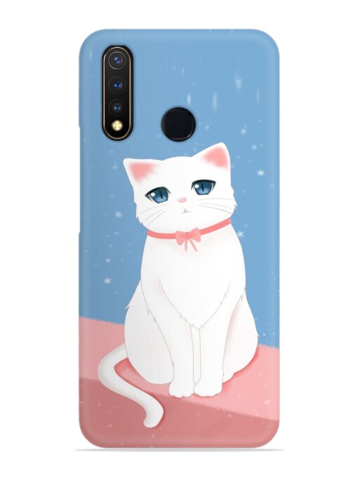 Cute White Cat Snap Case for Vivo U20 Zapvi