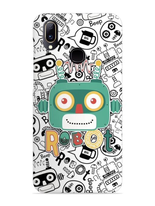 Robot Modern Seamless Pattern Snap Case for Vivo V11 Zapvi