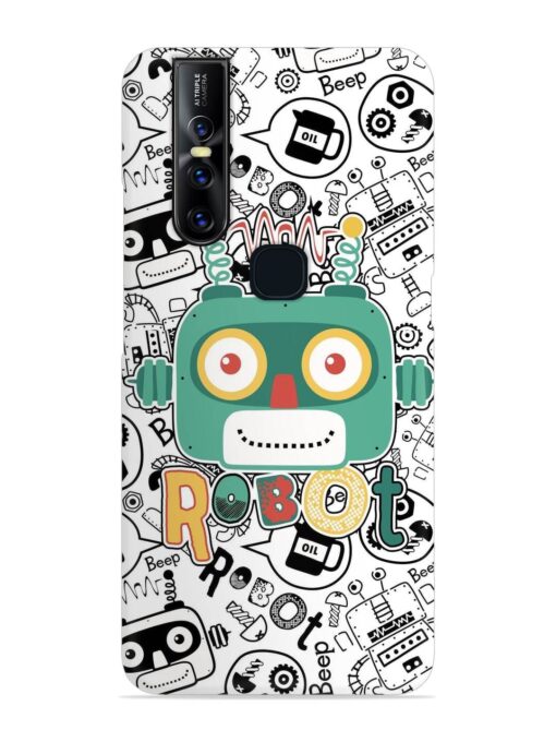 Robot Modern Seamless Pattern Snap Case for Vivo V15 Zapvi