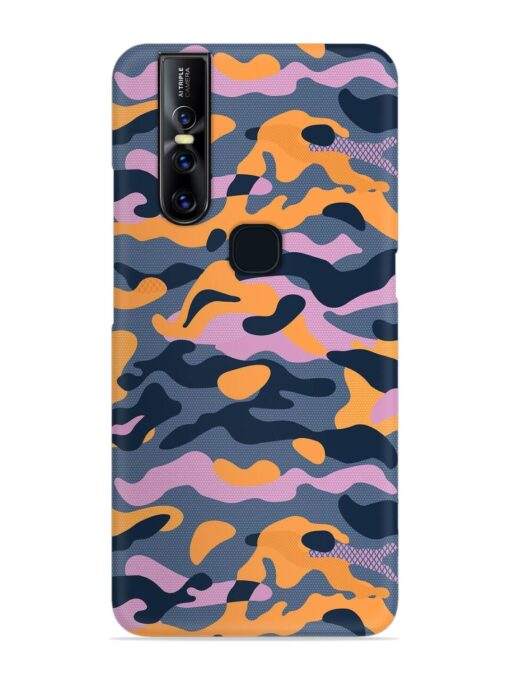 Camouflage Army Military English Orange Art Snap Case for Vivo V15 Zapvi