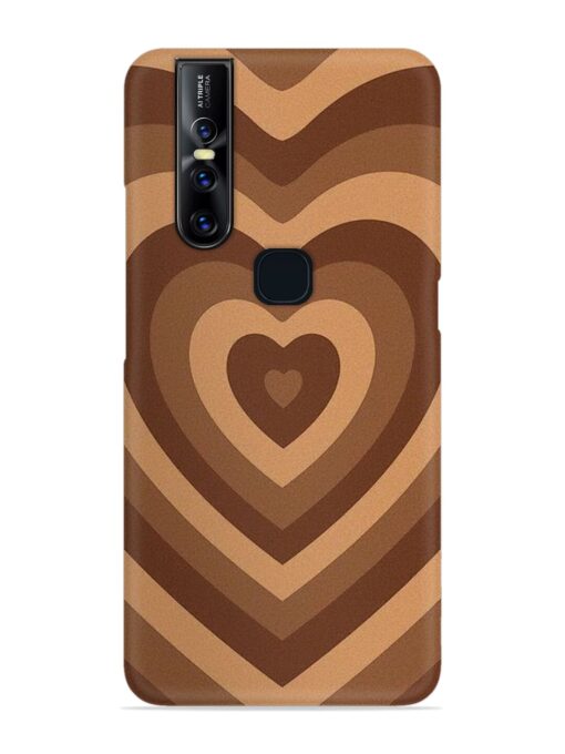 Brown Heart Snap Case for Vivo V15