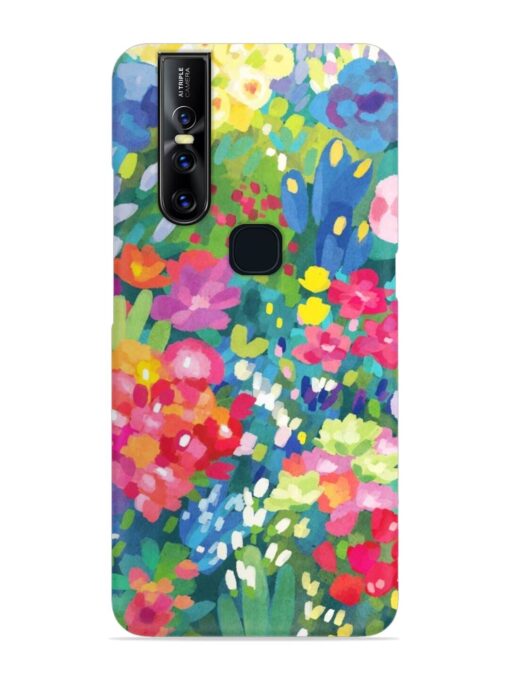 Watercolor Flower Art Snap Case for Vivo V15 Zapvi