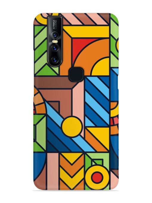 Colorful Geometric Snap Case for Vivo V15 Zapvi