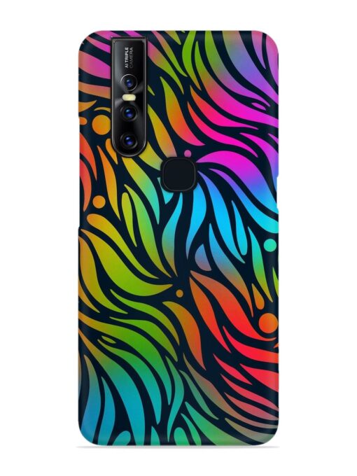 Abstract Leaf Design Snap Case for Vivo V15 Zapvi